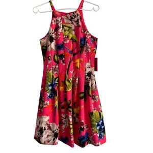 Vince Camuto Floral Scuba Fit & Flare Mini Dress S6 NWT